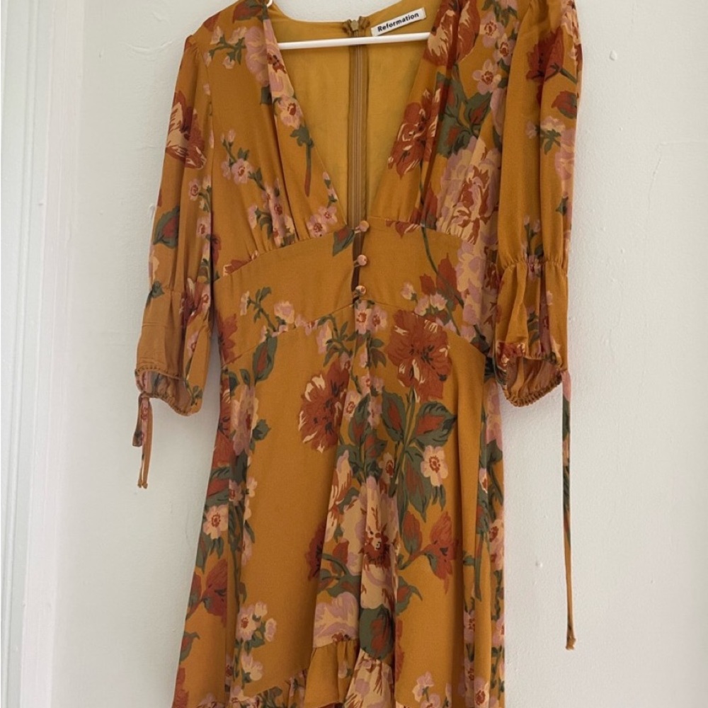 The Reformation Scarlett Dress in Soleil